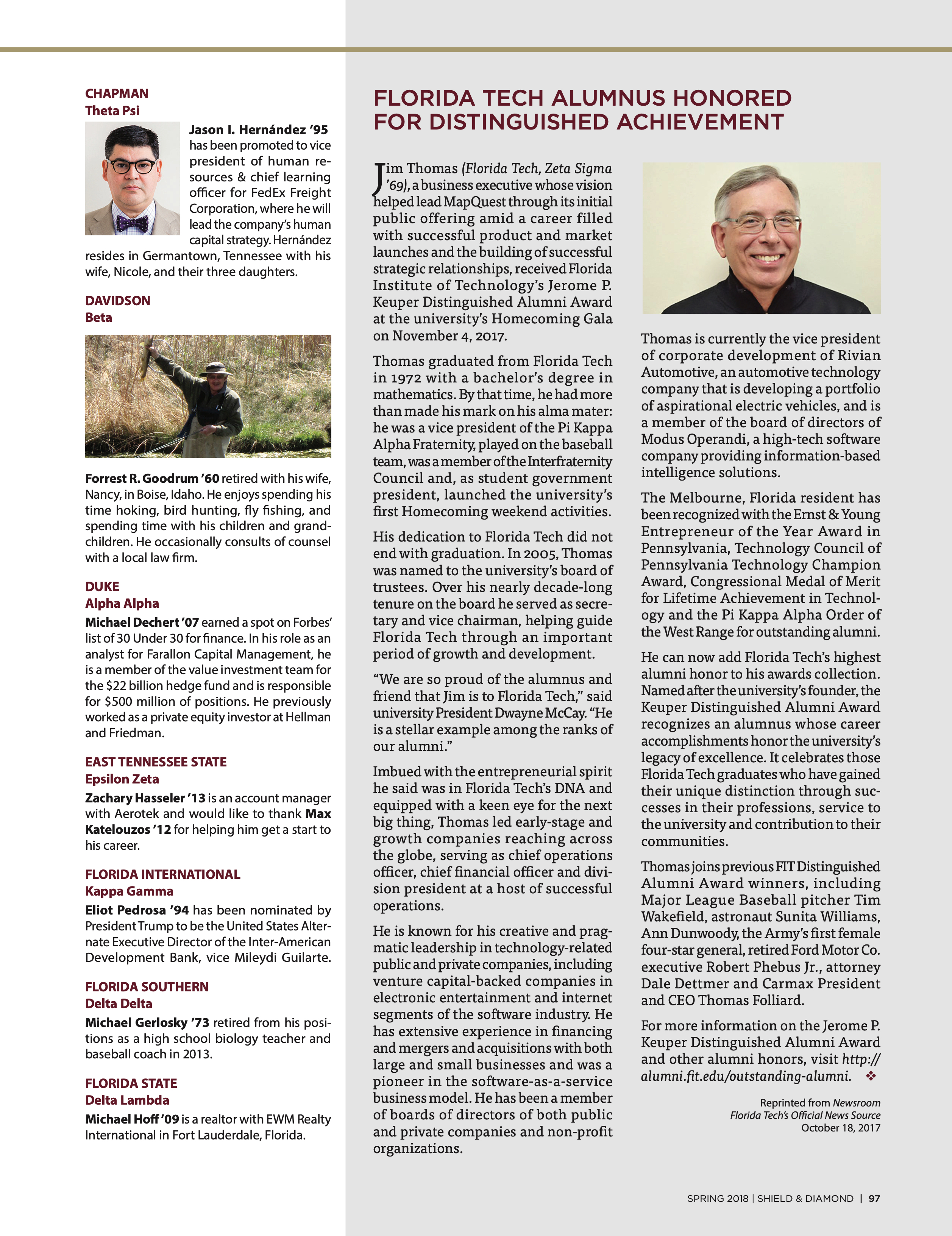 Florida Tech Alumnus Honored for Distinguished Achievement